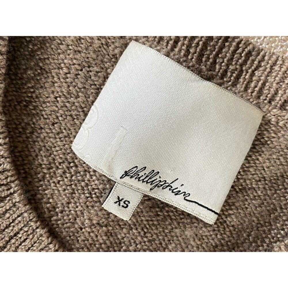 3.1 PHILLIP LIM grey black embellished short sleeve cardigan Wool Silk Linen XS - Picture 3 of 8